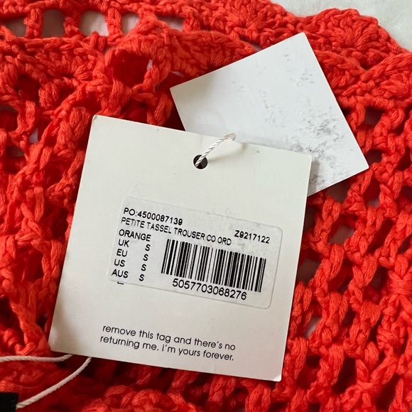 SOLD NEW Orange Crochet Festival Pants - Picture 5 of 5